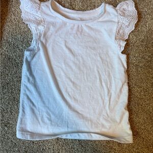 White Eyelet Sleeve Kids Top